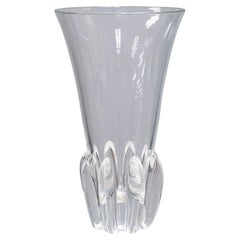 Vintage George Thompson for Steuben Lotus Styled Crystal Vase Contemporary Modern