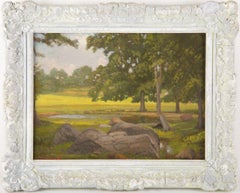 Landschaft Ölgemälde auf Karton „Sommer“ von George Thompson Hobbs (1846-1929)