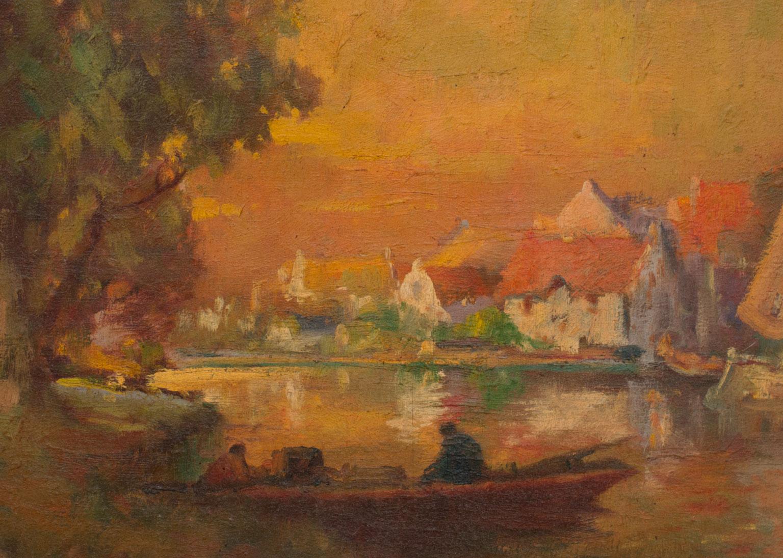 Peinture à l'huile impressionniste - Paysage fluvial de George Thompson Pritchard, encadrée en vente 4