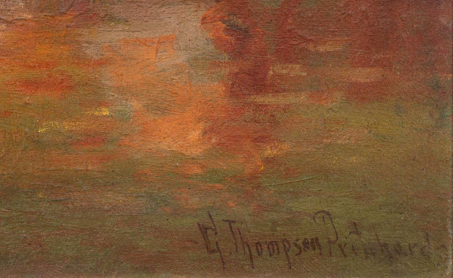 Peinture à l'huile impressionniste - Paysage fluvial de George Thompson Pritchard, encadrée en vente 7