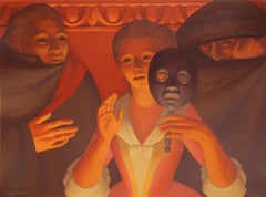 Vintage Un Ballo in Maschera, signed lithograph by George Tooker