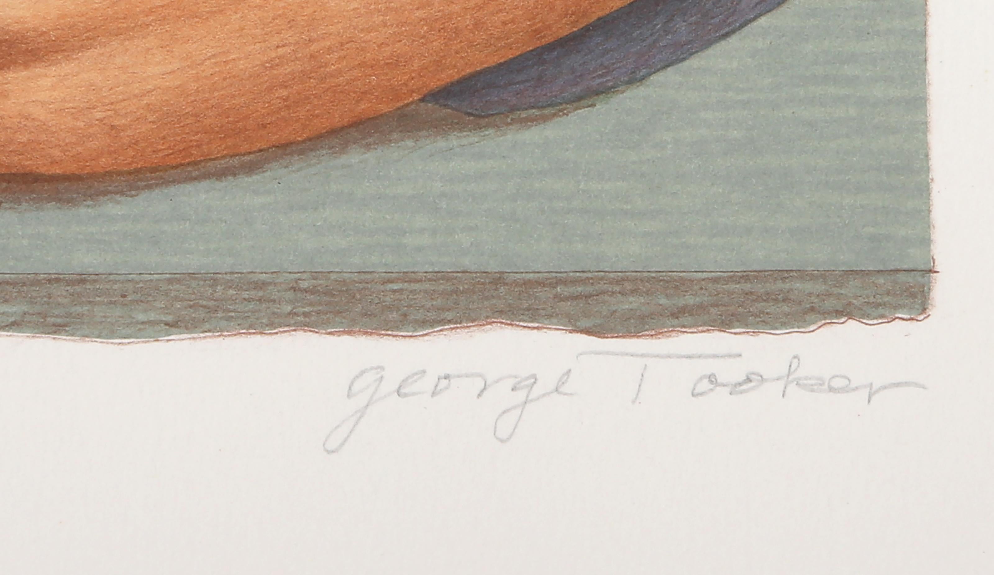 Donna con un ramoscello di alloro, litografia moderna di George Tooker in vendita 4