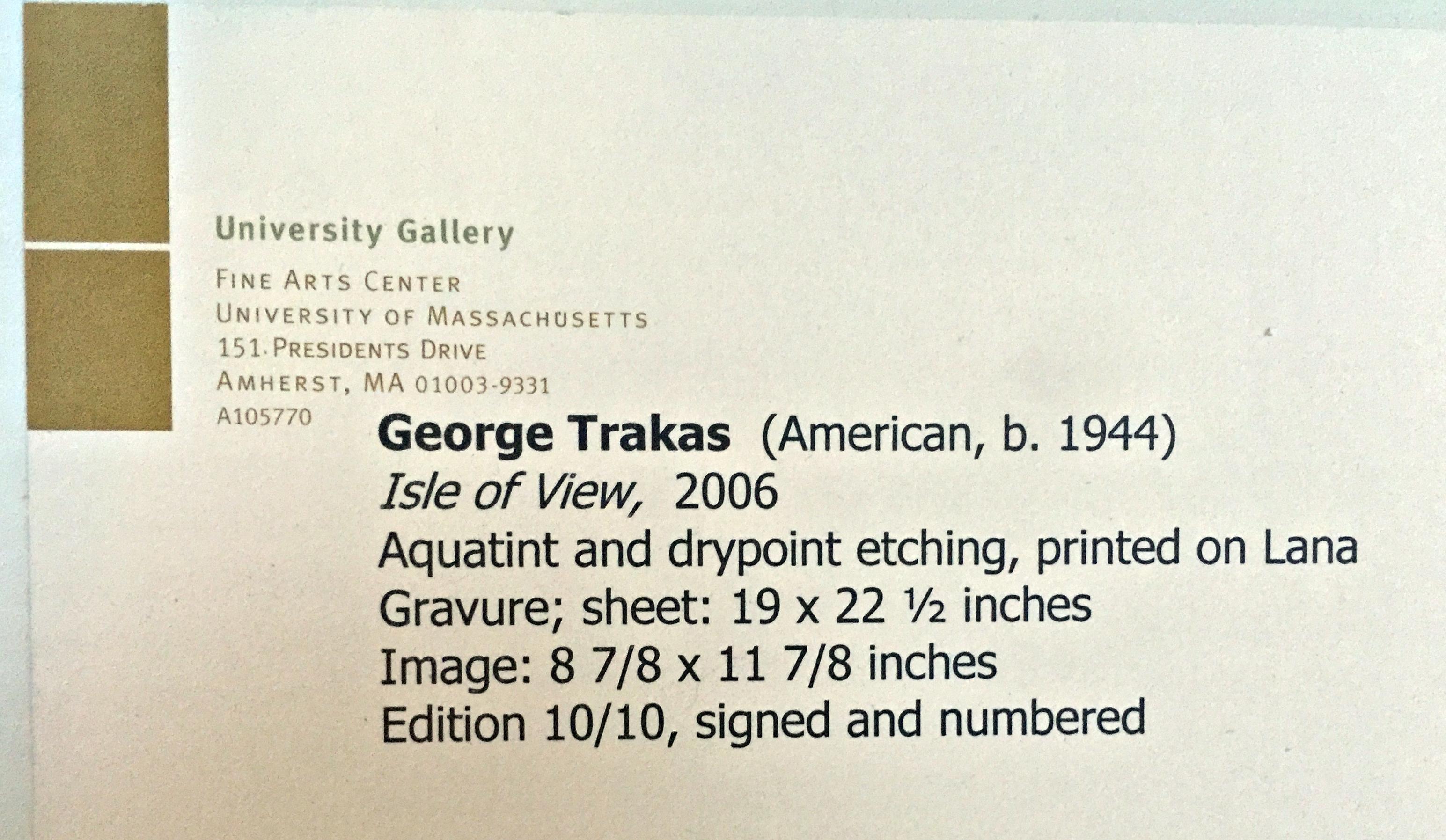 Isla de la Vista, Aguafuerte y Aguatinta Edición Firmada de X, Galería de la Universidad de Massachusetts - Print de George Trakas