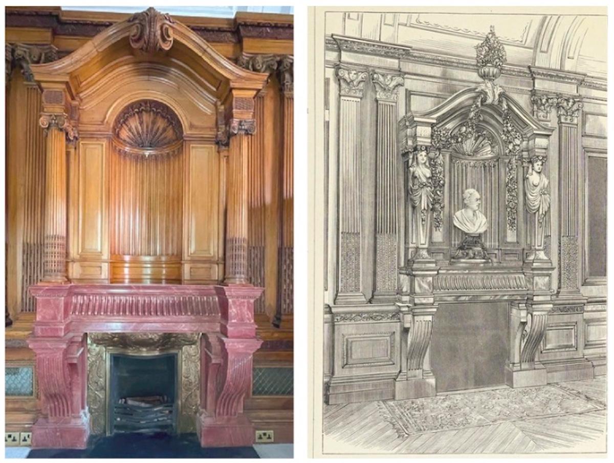 Hand-Carved George Trollope & Sons fireplace & room, Paris Exhibition 1878 Gold Medal Winner For Sale