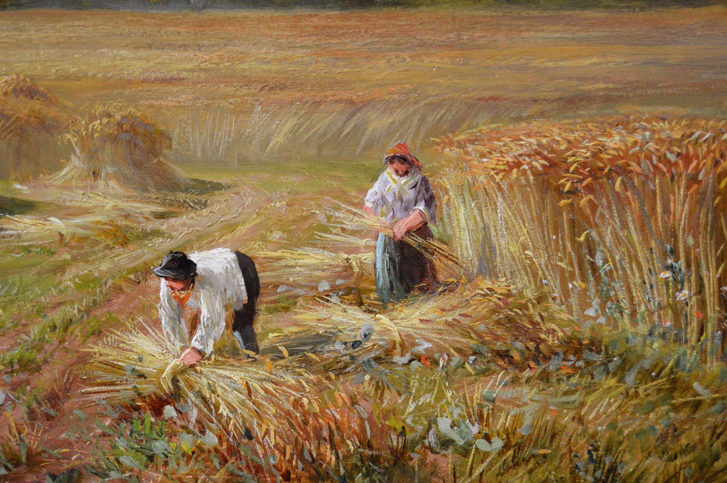 Paesaggio del Derbyshire del 19° secolo dipinto a olio su un raccolto - Painting Vittoriano di George Turner