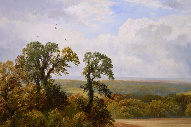 19th Century Derbyshire landscape oil painting of a harvest For Sale 2