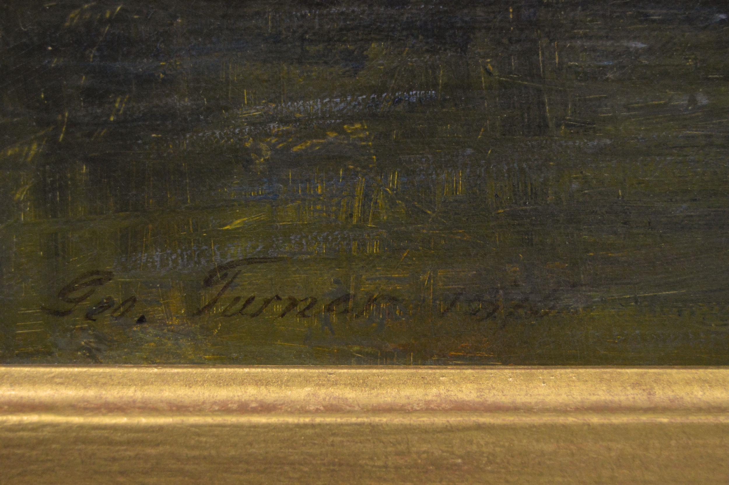 Paesaggio del XIX secolo dipinto a olio con il bestiame che si abbevera al fiume Trent in vendita 1