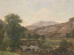 George Turner (1841-1910) - Fine 1906 Oil, North Wales River Landscape