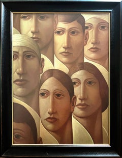 "FACES"   oil on canvas  44x34" framed