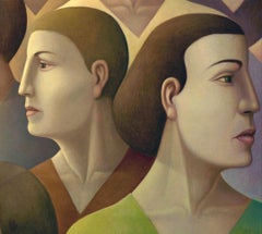 "V-NECKS" Óleo sobre lienzo 44x34" enmarcado