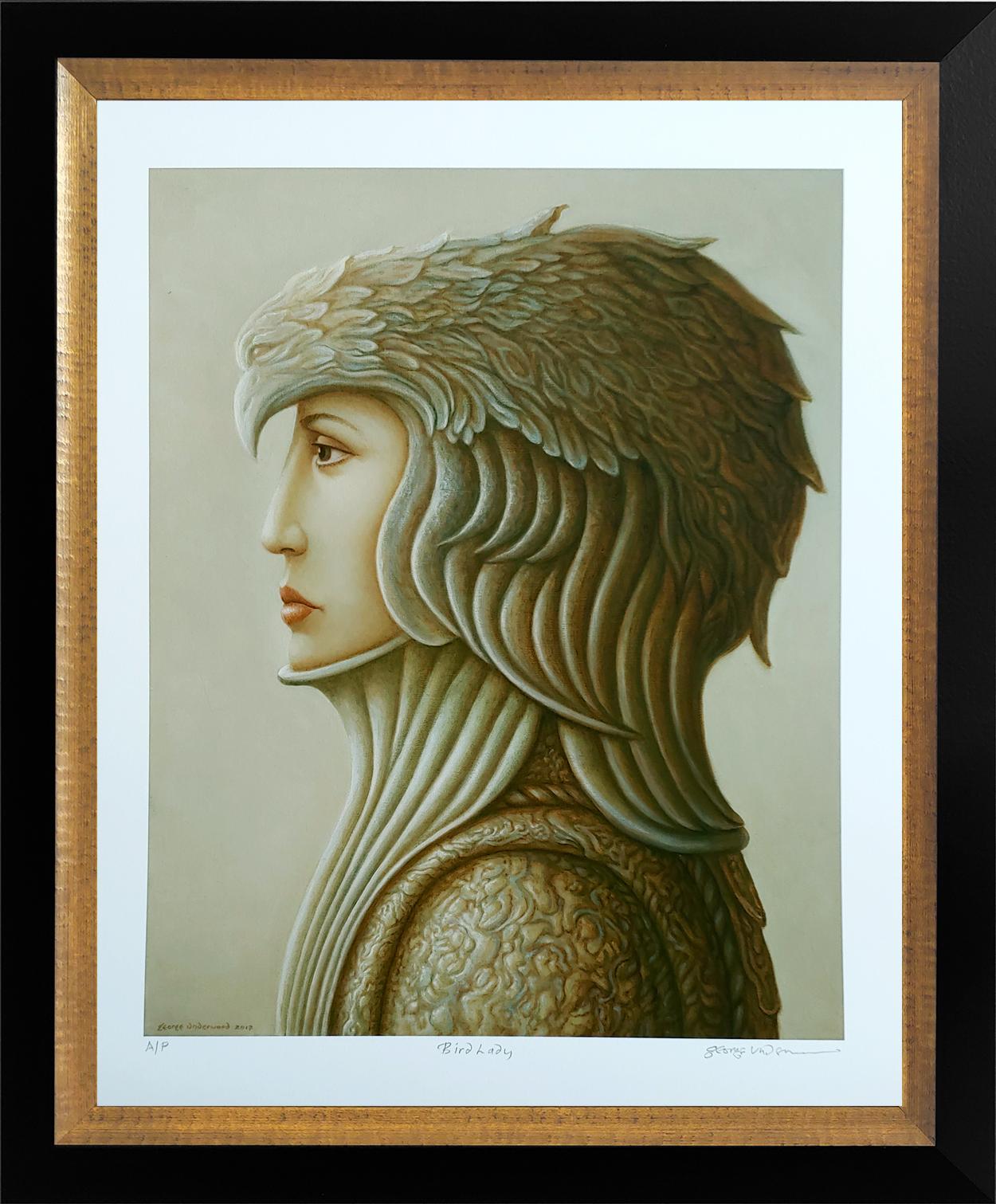 Dama Pájaro  30x26" Enmarcado