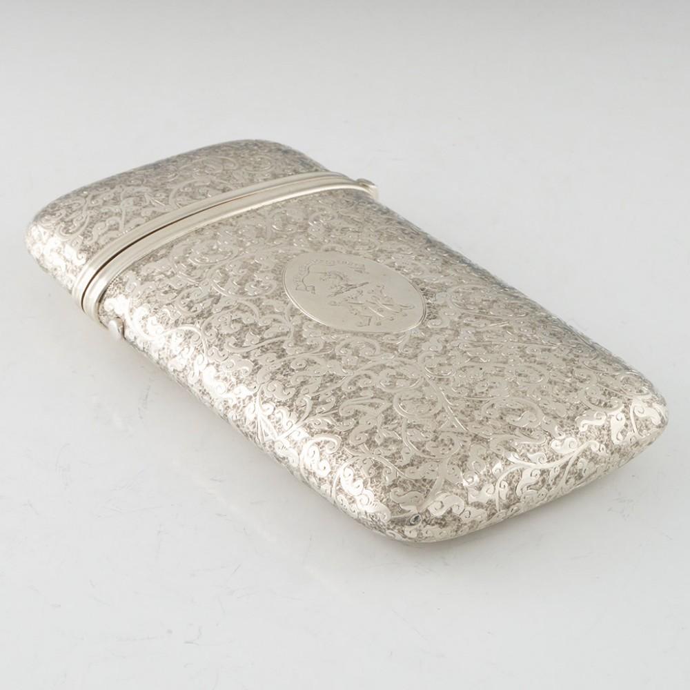 Victorian George Unite Sterling Silver Cheroot or Cigar Case Birmingham 1885 For Sale