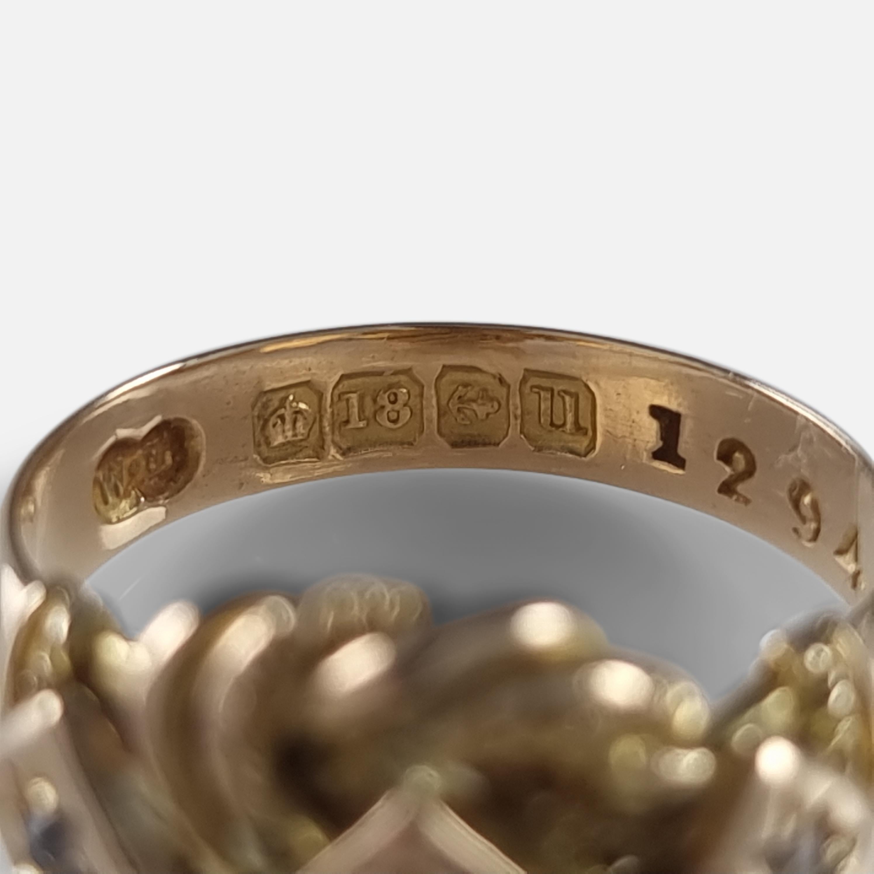 George V, bague à nœud en or 18 carats et diamants, 1919 en vente 6