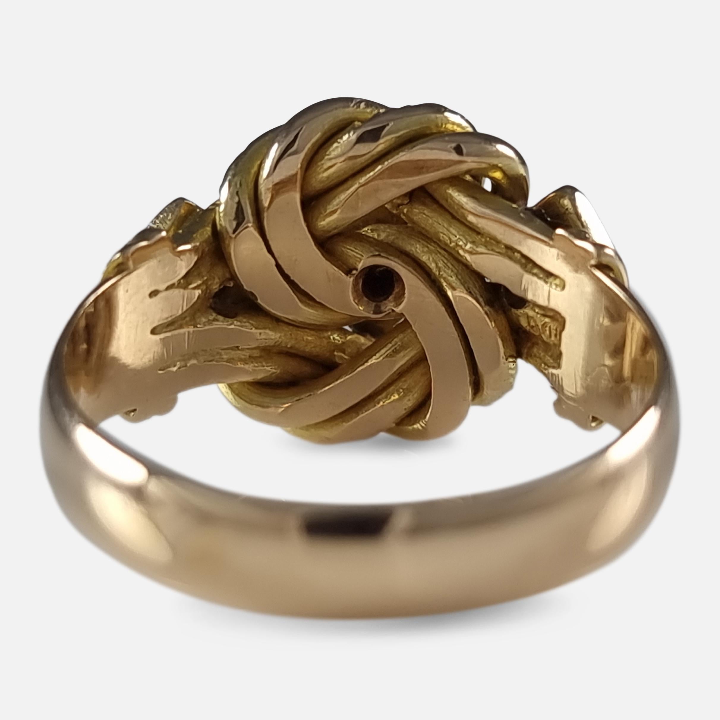 George V, bague à nœud en or 18 carats et diamants, 1919 en vente 1