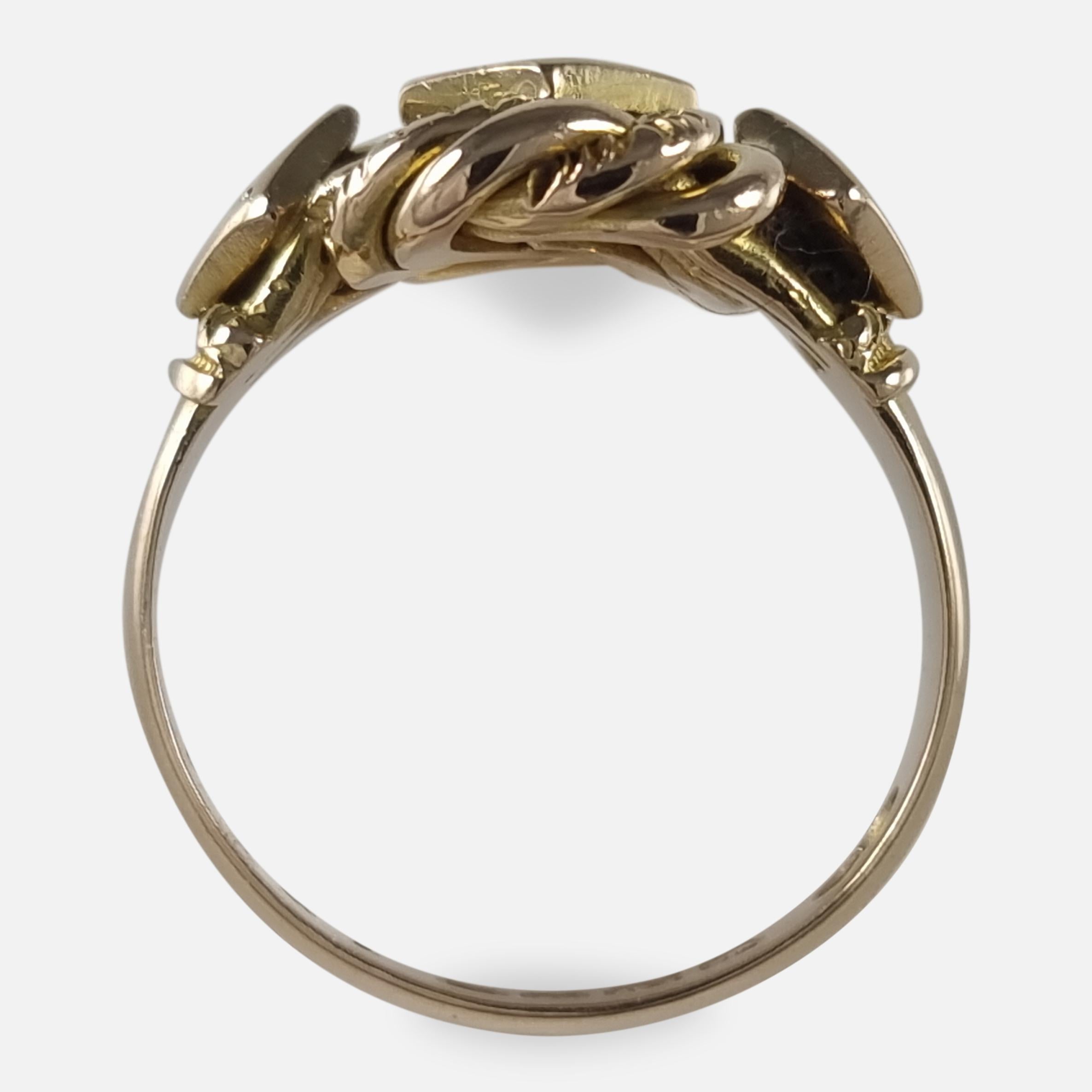 George V, bague à nœud en or 18 carats et diamants, 1919 en vente 2