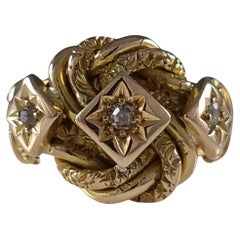 Knotenring aus 18 Karat Gold mit Diamanten von George V., 1919