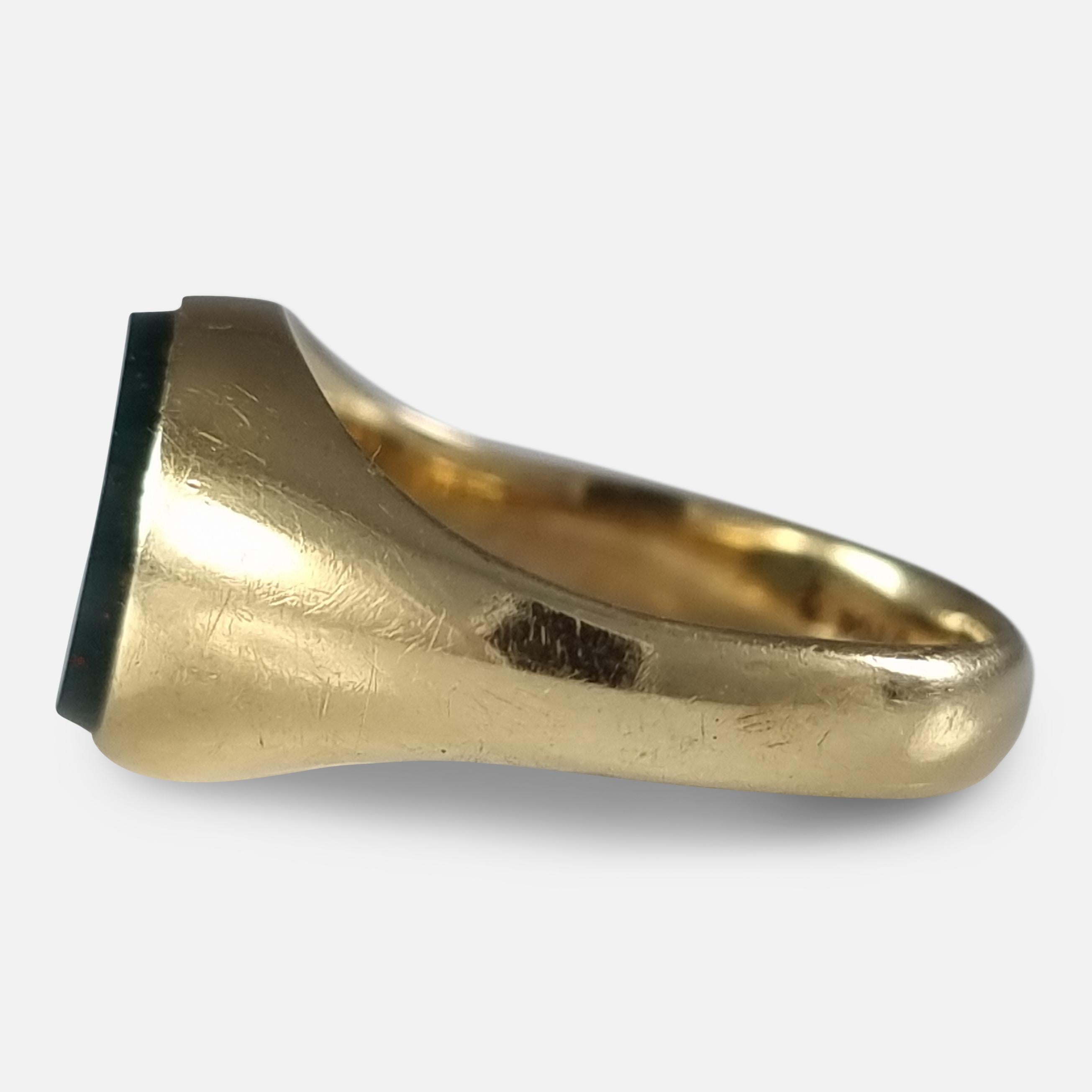 George V 18ct Gold Bloodstone Signet Ring, 1917 2