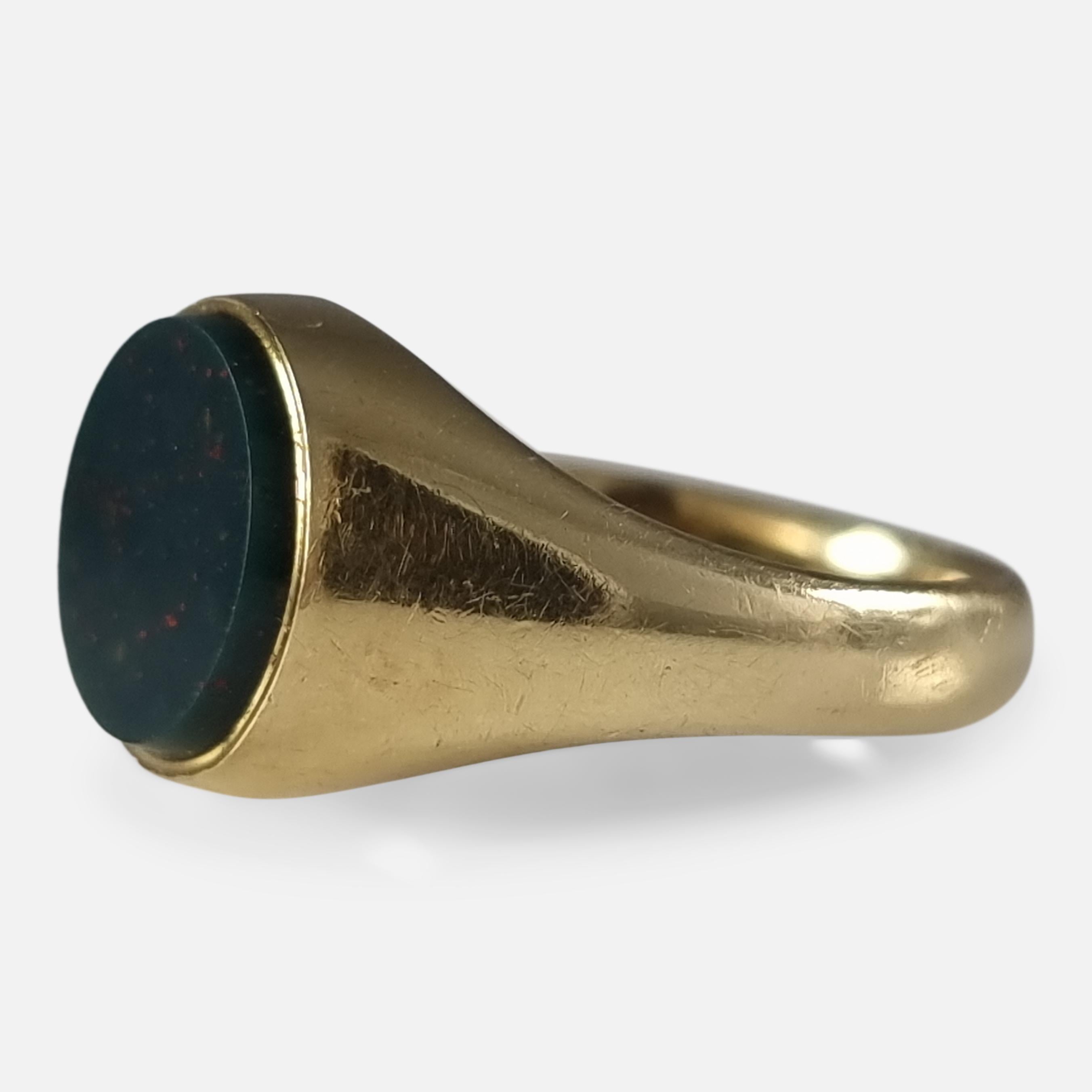 George V 18ct Gold Bloodstone Signet Ring, 1917 3