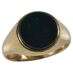 George V 18ct Gold Bloodstone Signet Ring, 1917