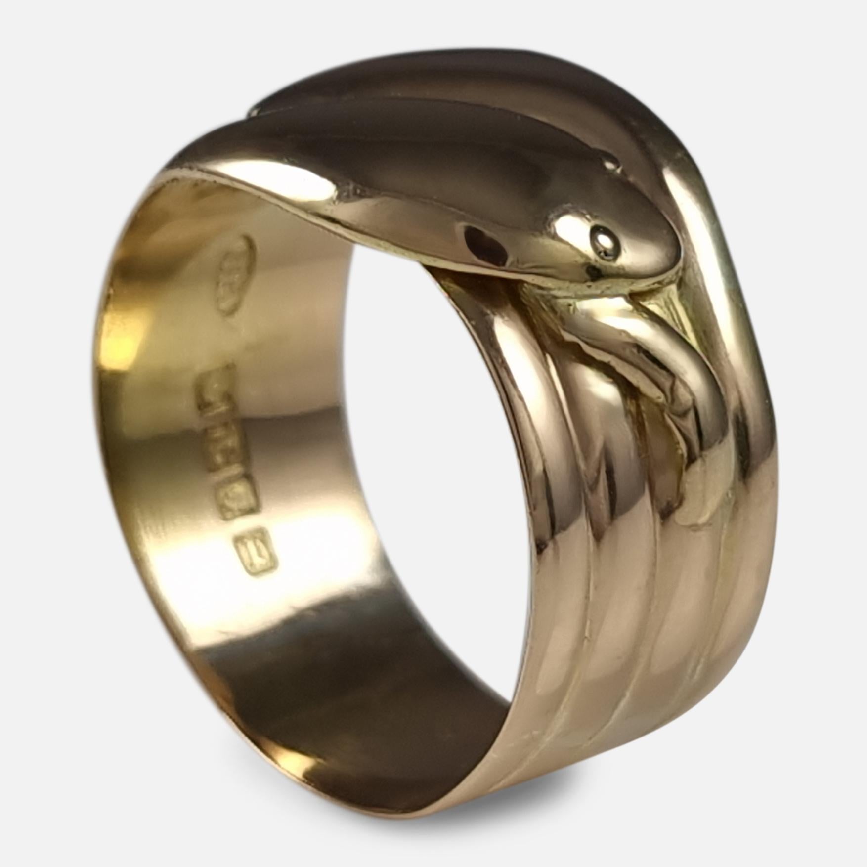 George V 18ct Gold Double Snake Ring - 1917 For Sale 9
