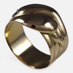 George V 18ct Gold Double Snake Ring - 1917