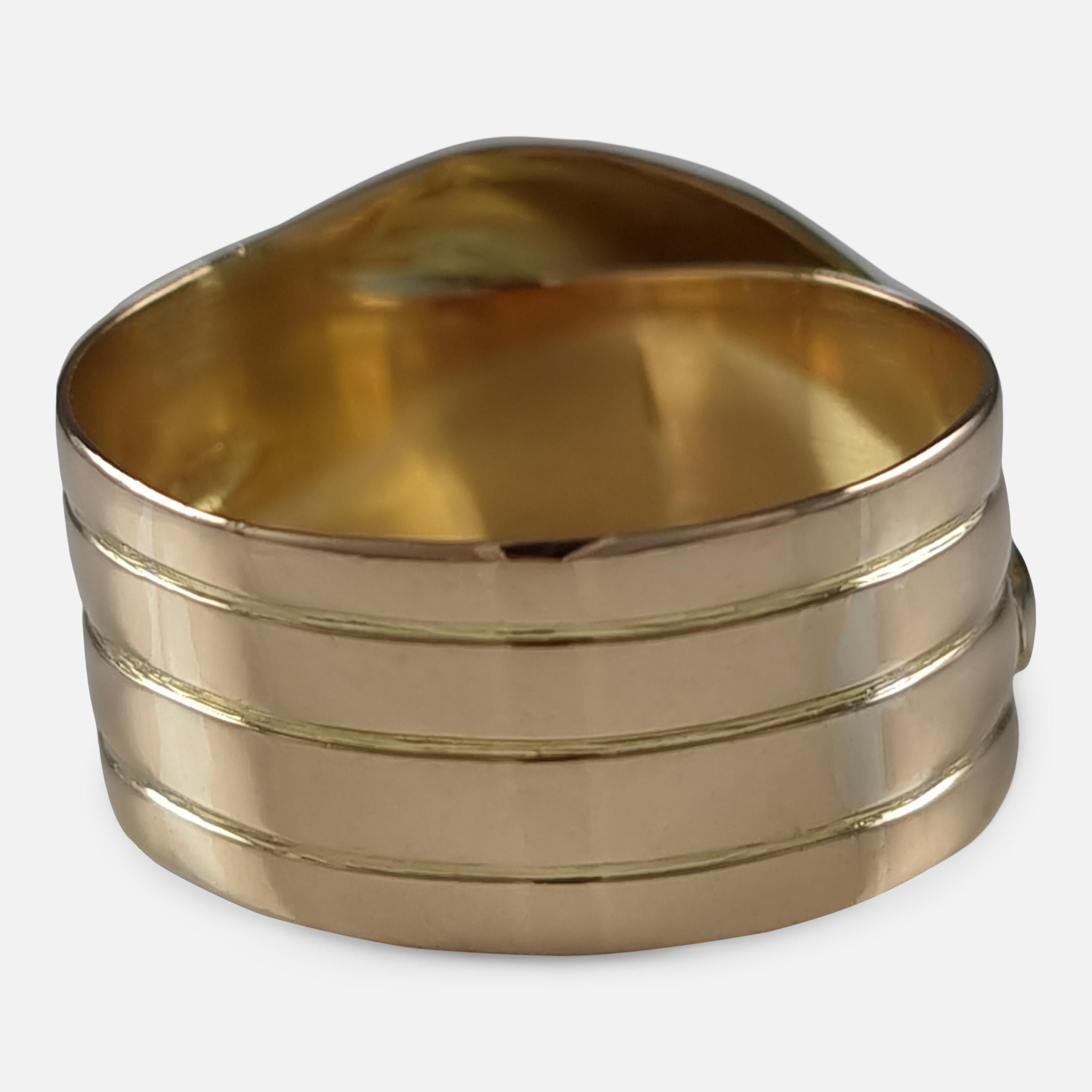 George V 18ct Gold Double Snake Ring - 1917 For Sale 3