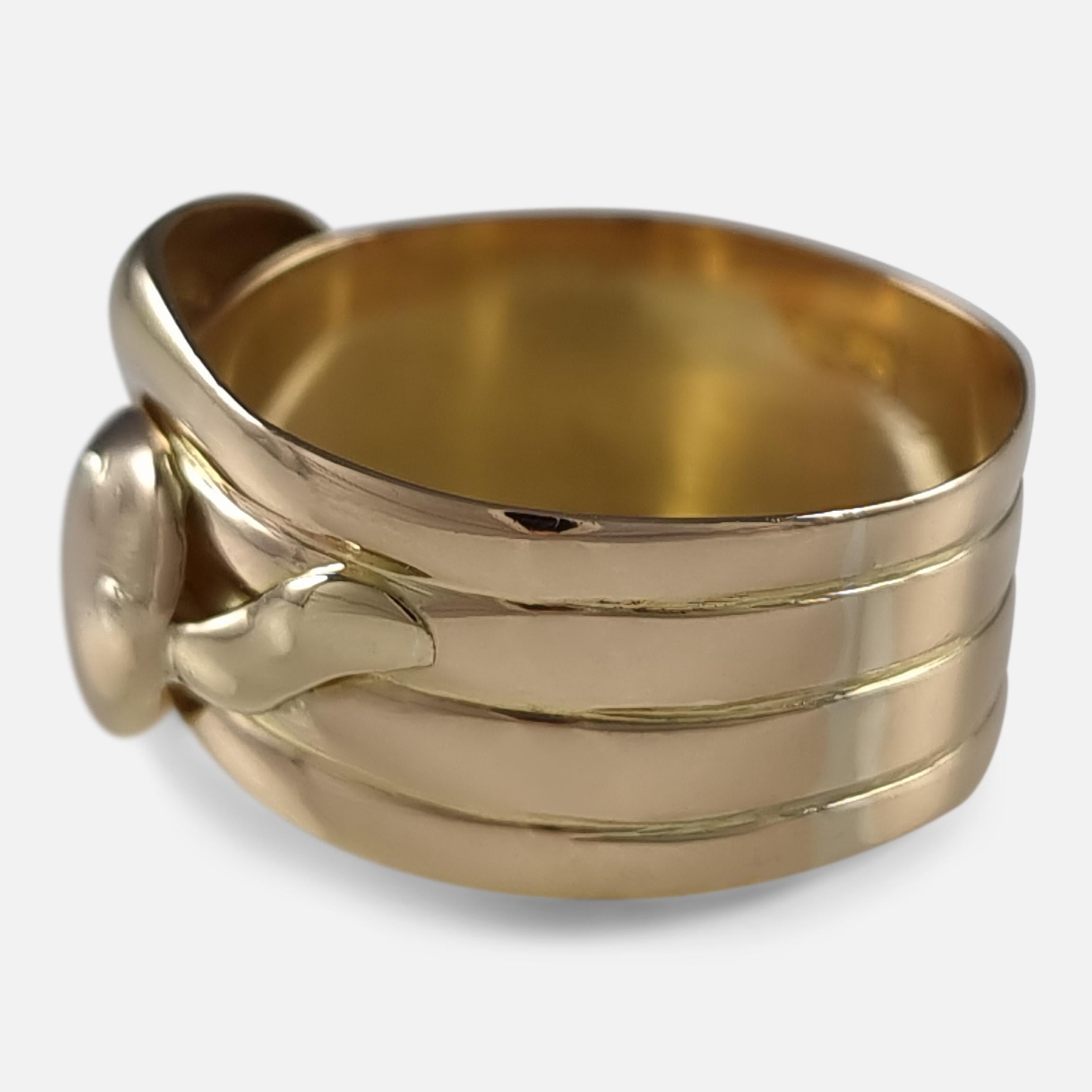 George V 18ct Gold Double Snake Ring - 1917 For Sale 5