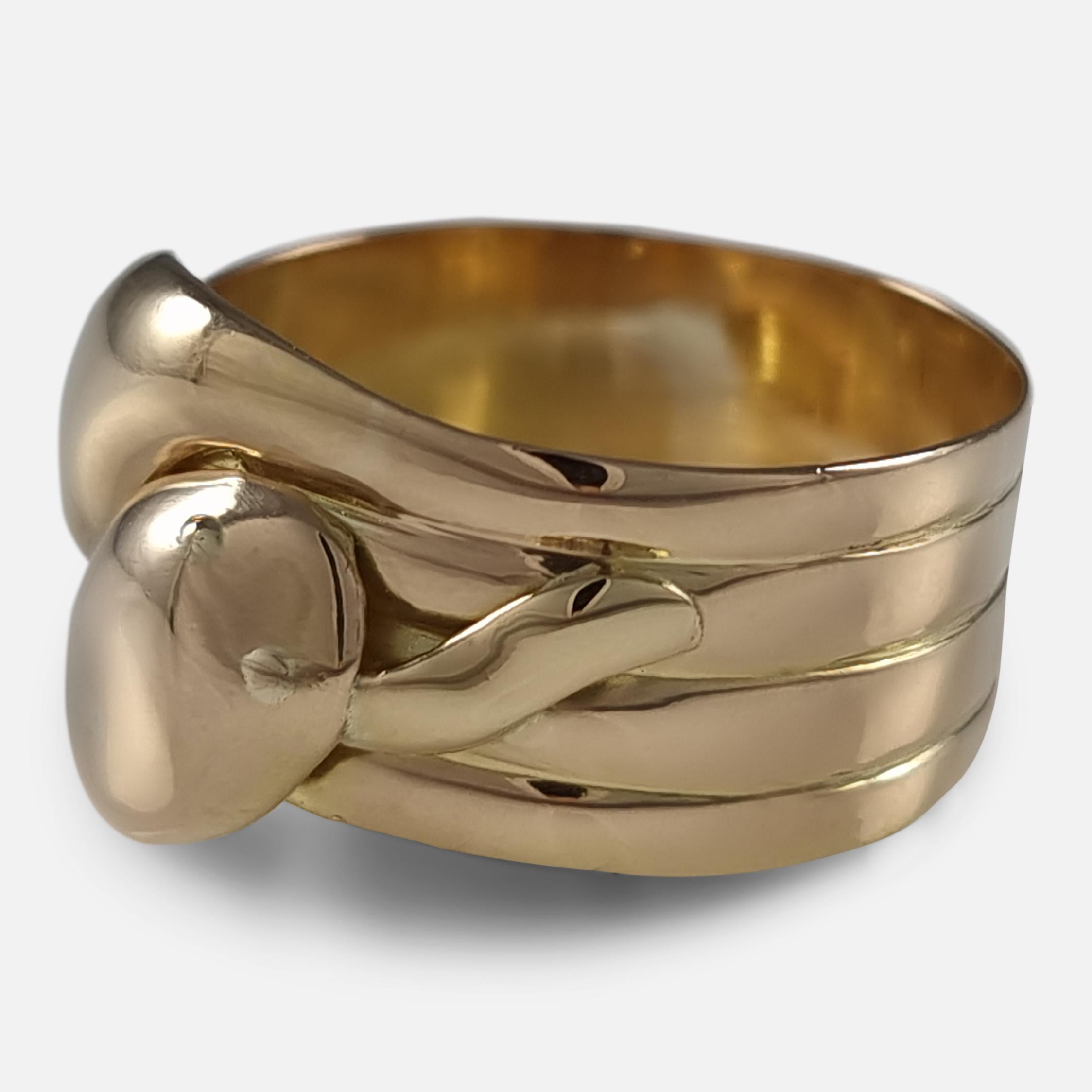 George V 18ct Gold Double Snake Ring - 1917 For Sale 6