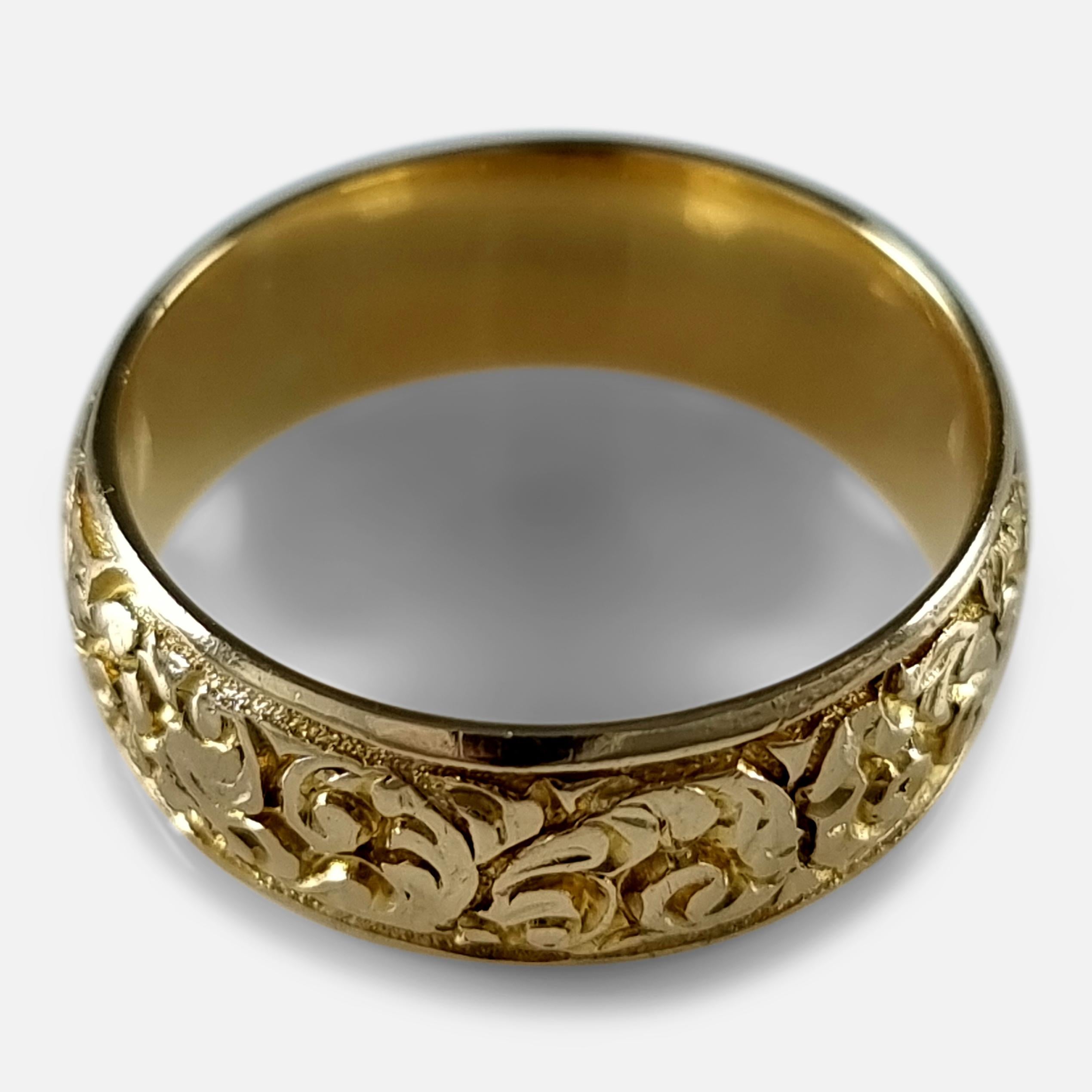 George V 18 Carat Gold Engraved Keeper Ring, 1926 3