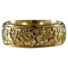 George V 18 Carat Gold Engraved Keeper Ring, 1926