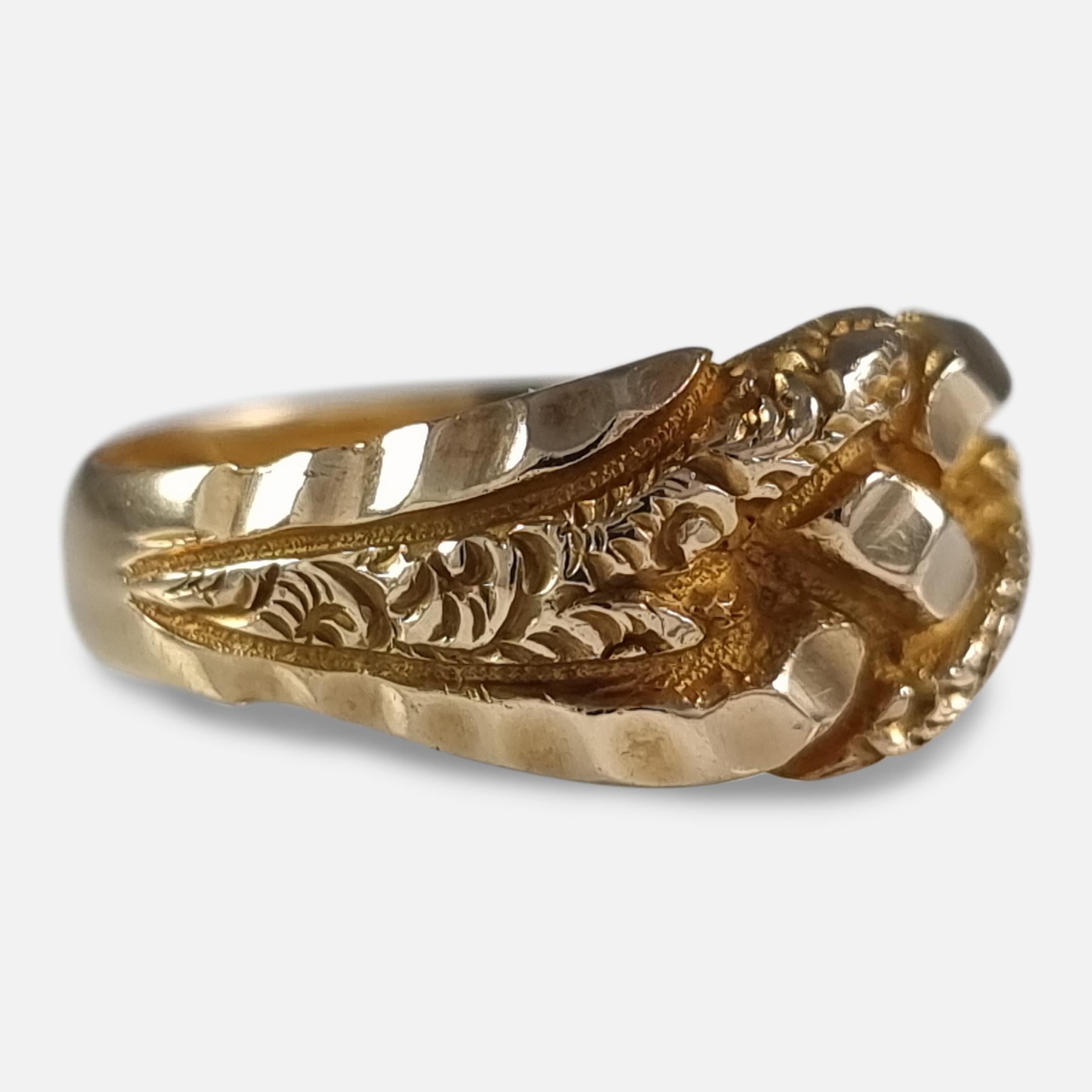 George V 18ct Gold Keeper Ring, 1915 In Good Condition For Sale In Glasgow, GB