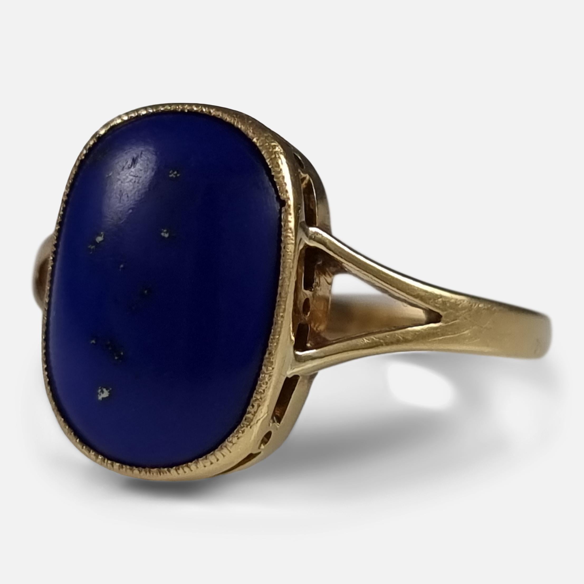 George V 18ct Gold Lapis Lazuli Ring, 1916 3