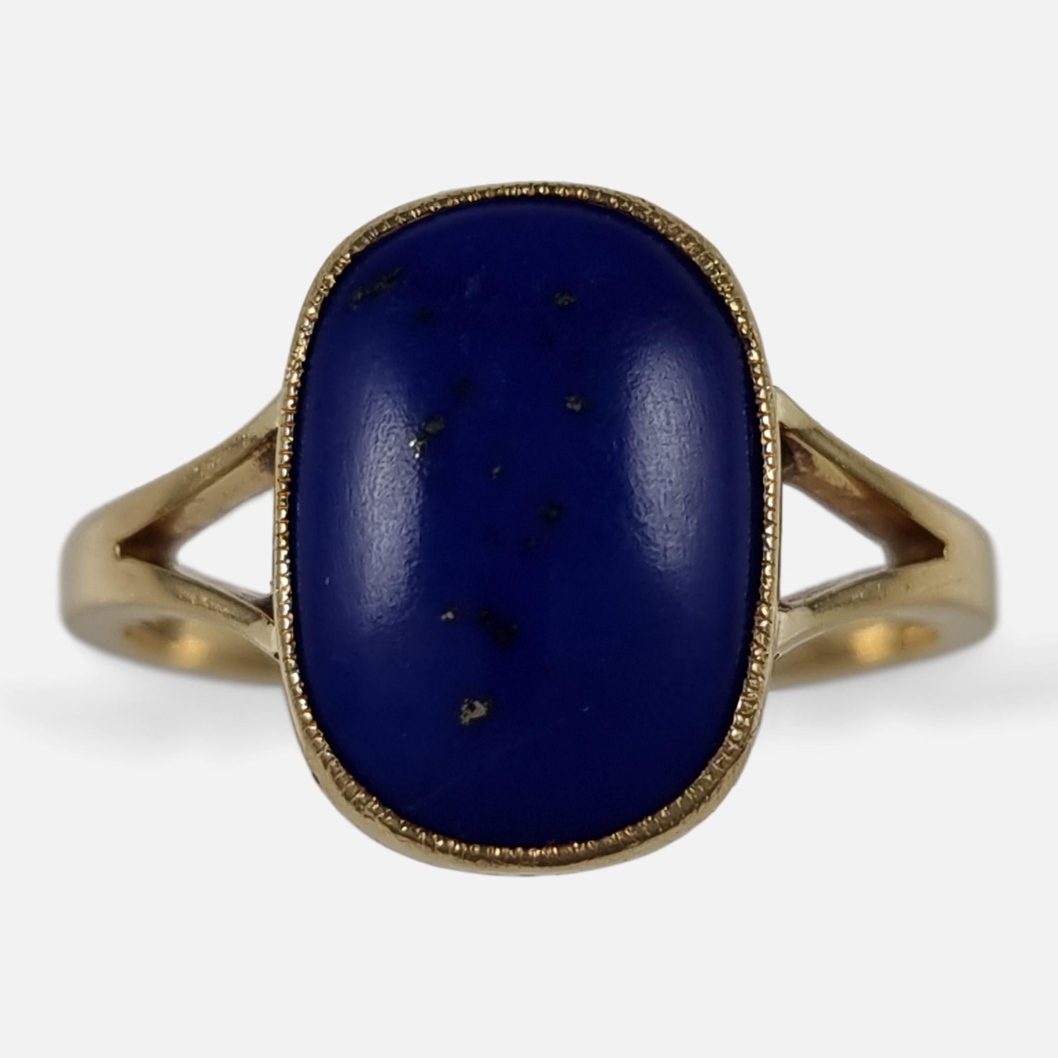 George V 18ct Gold Lapis Lazuli Ring, 1916 5