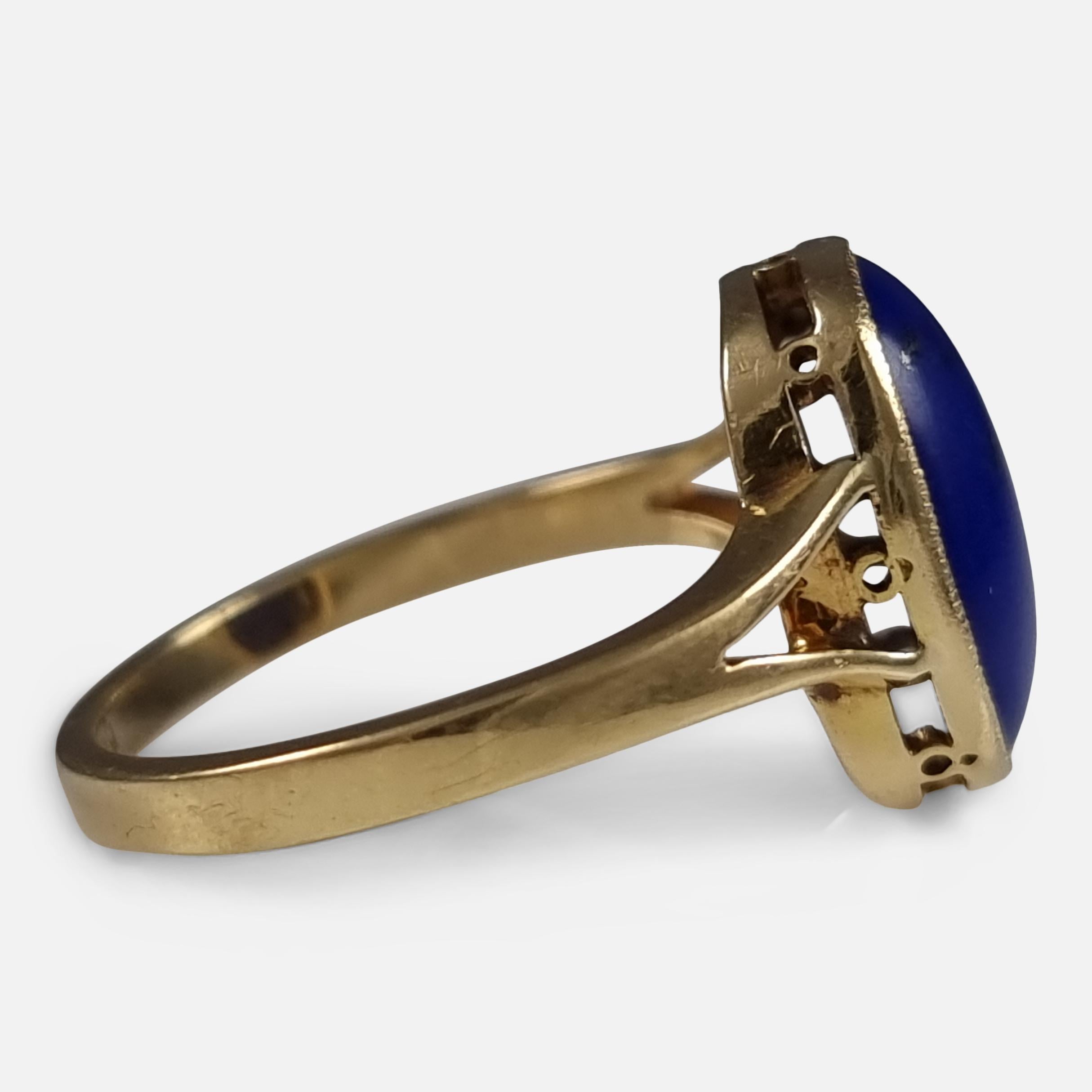 Cabochon George V 18ct Gold Lapis Lazuli Ring, 1916