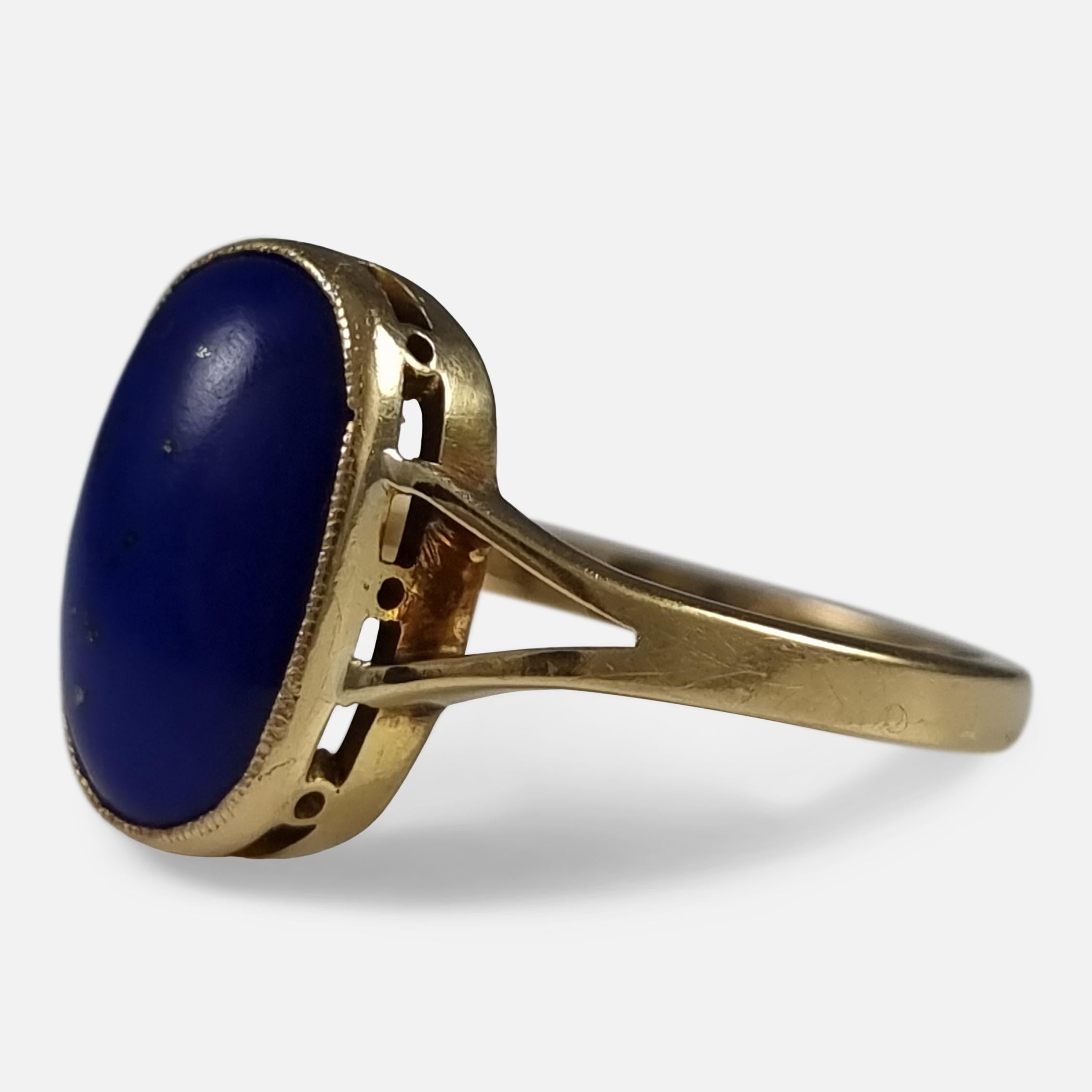 George V 18ct Gold Lapis Lazuli Ring, 1916 2
