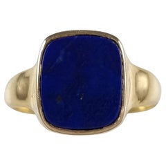 George V. Siegelring, 18 Karat Gold Lapislazuli