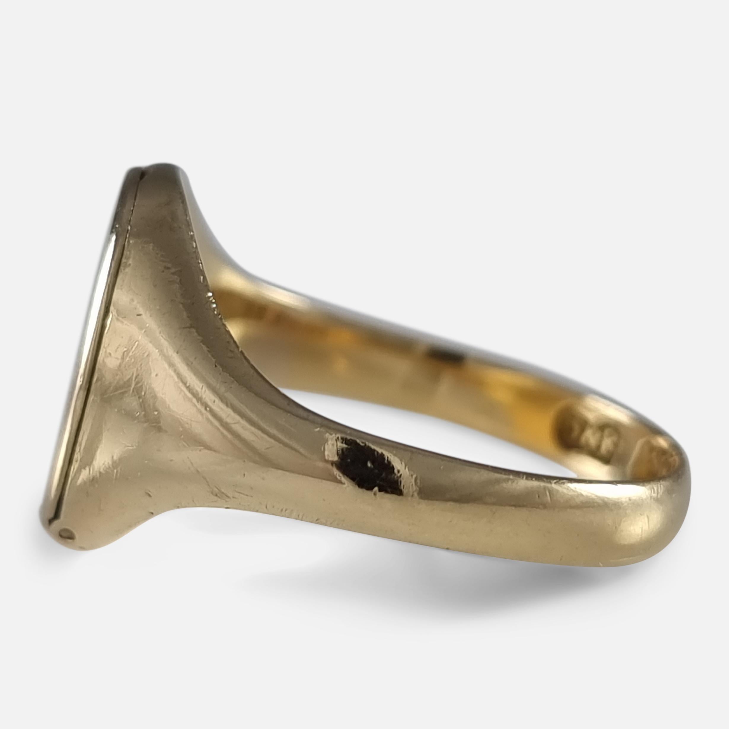 George V 18 Carat Gold Portrait Locket Signet Ring, King's Royal Rifle Corps For Sale 1