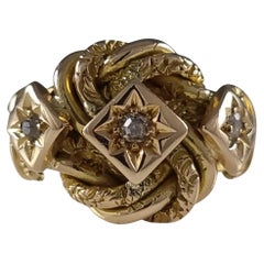 George V 18 Carat Yellow Gold Diamond Knot Ring, 1919