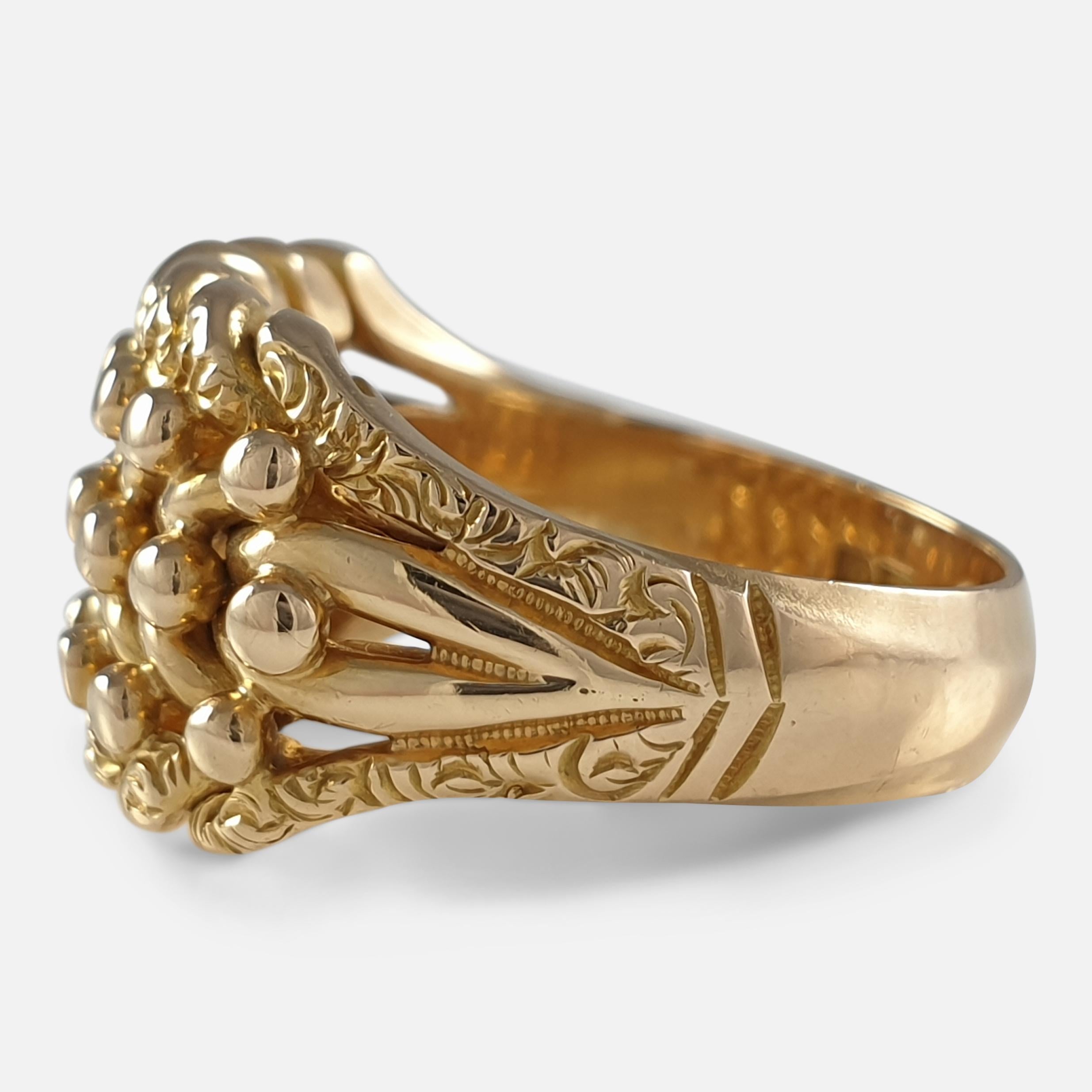 George V 18ct Yellow Gold Keeper Ring, 1913 3