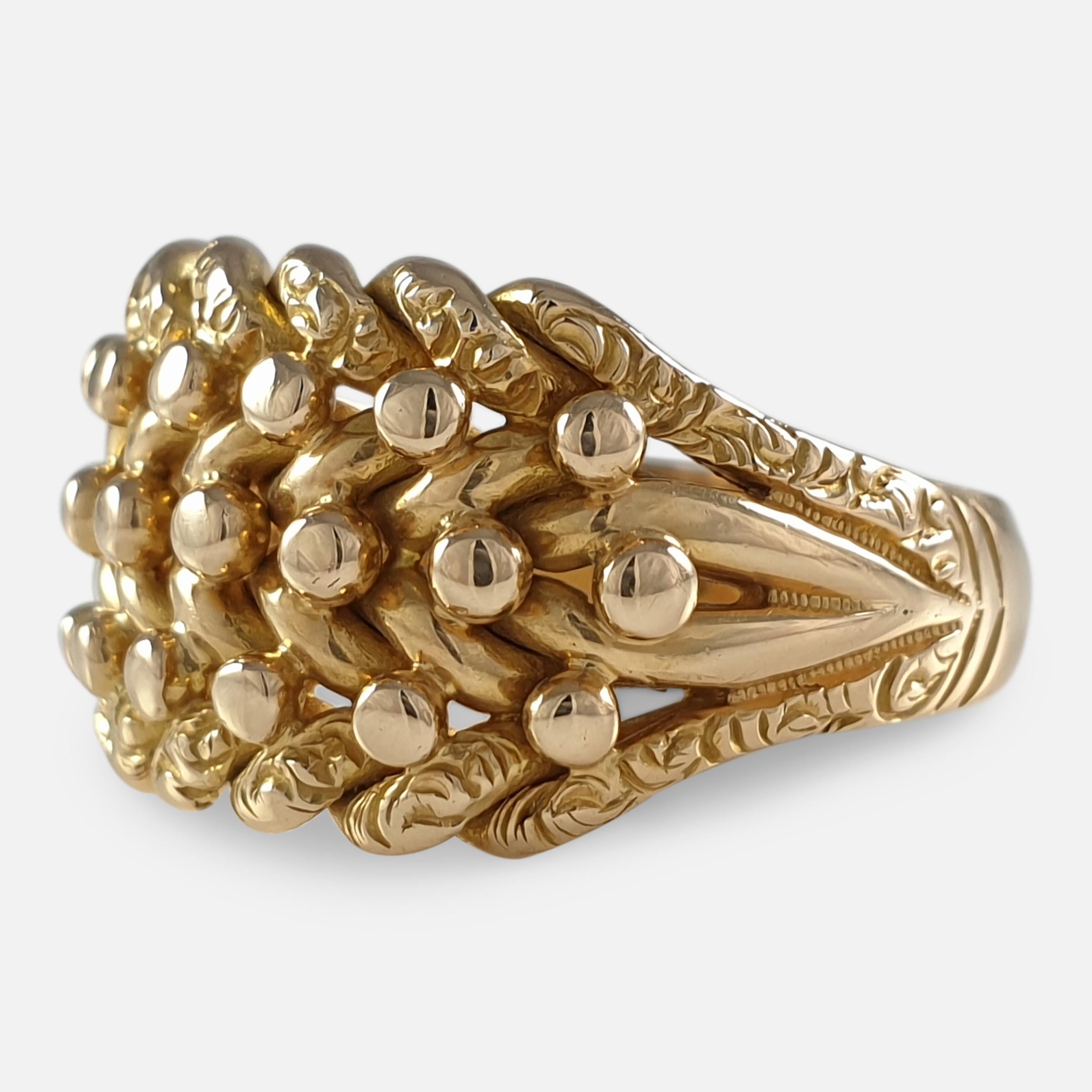George V 18ct Yellow Gold Keeper Ring, 1913 4