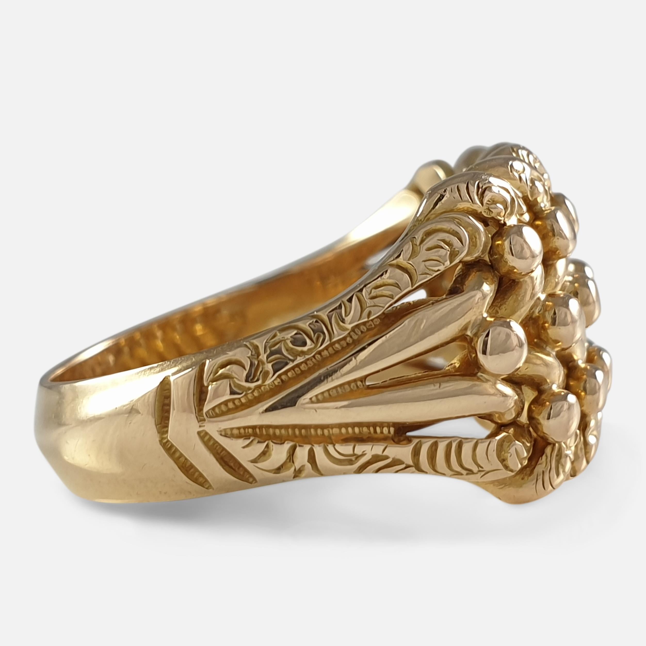 George V 18ct Yellow Gold Keeper Ring, 1913 In Good Condition In Glasgow, GB