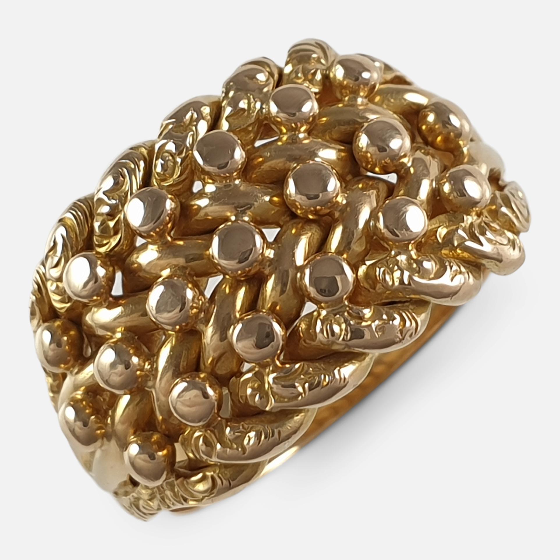 George V 18ct Yellow Gold Keeper Ring, 1913 2