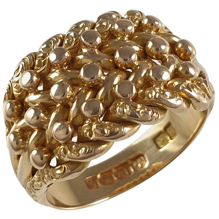 George V 18ct Yellow Gold Keeper Ring, 1913 at 1stDibs