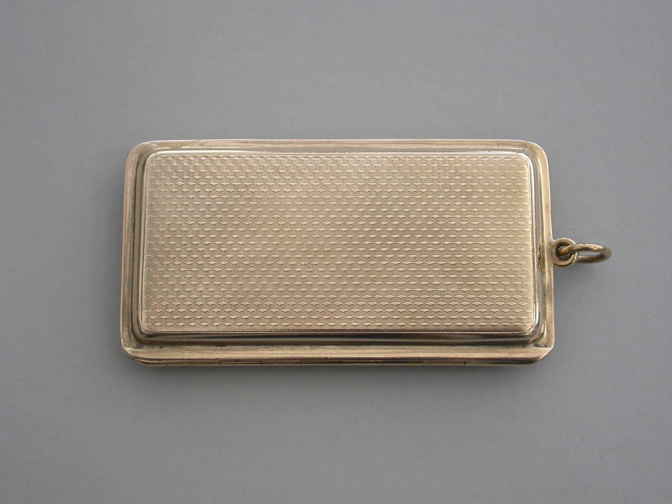 Silver George V 9 Carat Gold and Enamel Calling Card Case 'Kent Interest', circa 1928