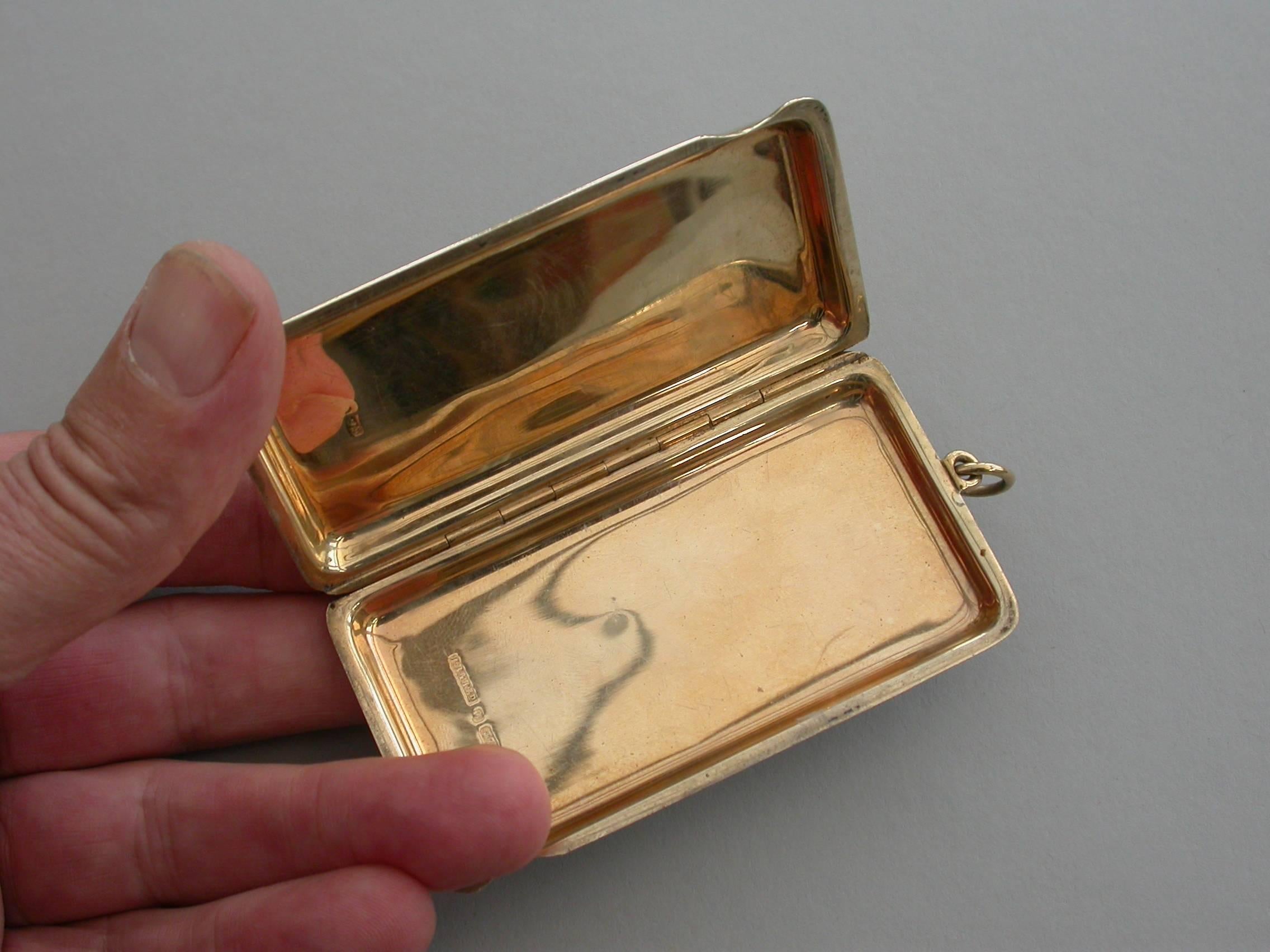 George V 9 Carat Gold and Enamel Calling Card Case 'Kent Interest', circa 1928 3