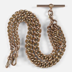 George V 9ct Rose Gold Albert Watch Chain, 1912