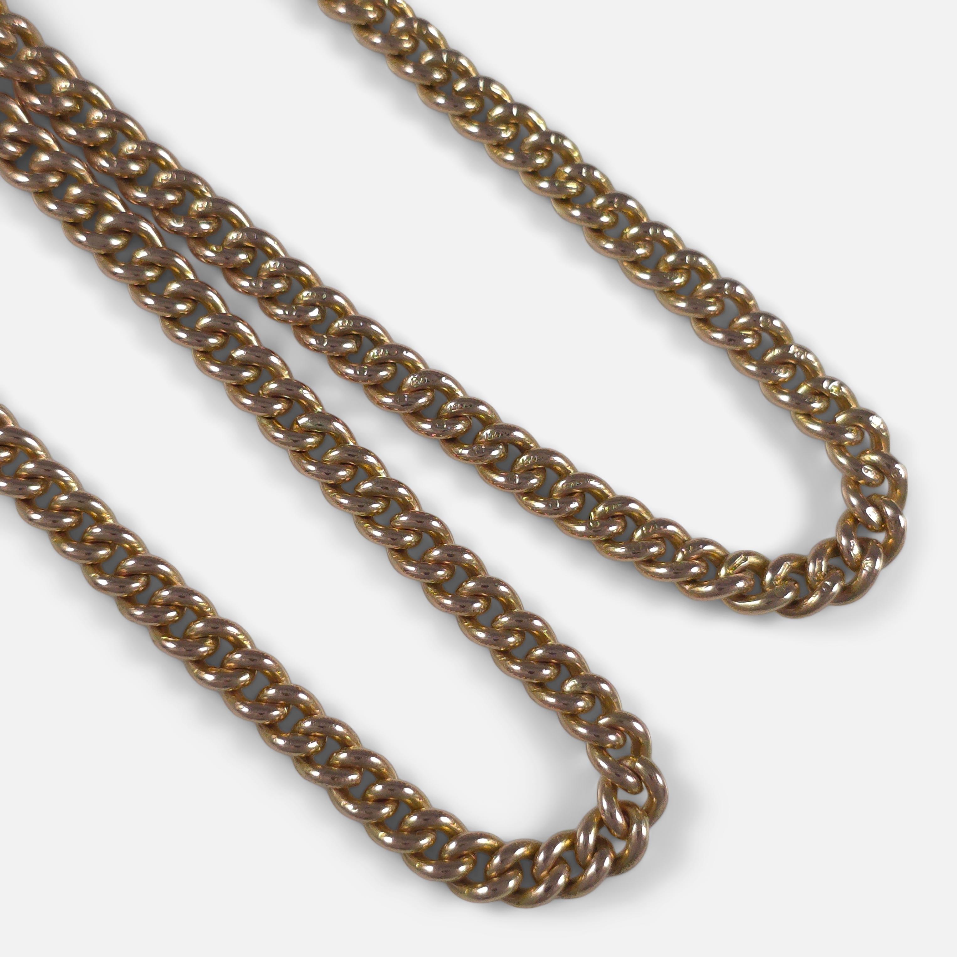 George V 9ct Rose Gold Albert Watch Chain, 1920 2