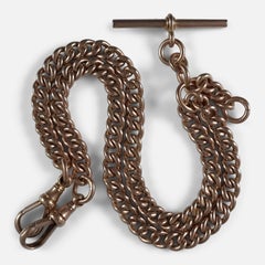George V 9ct Rose Gold Albert Watch Chain, 1922