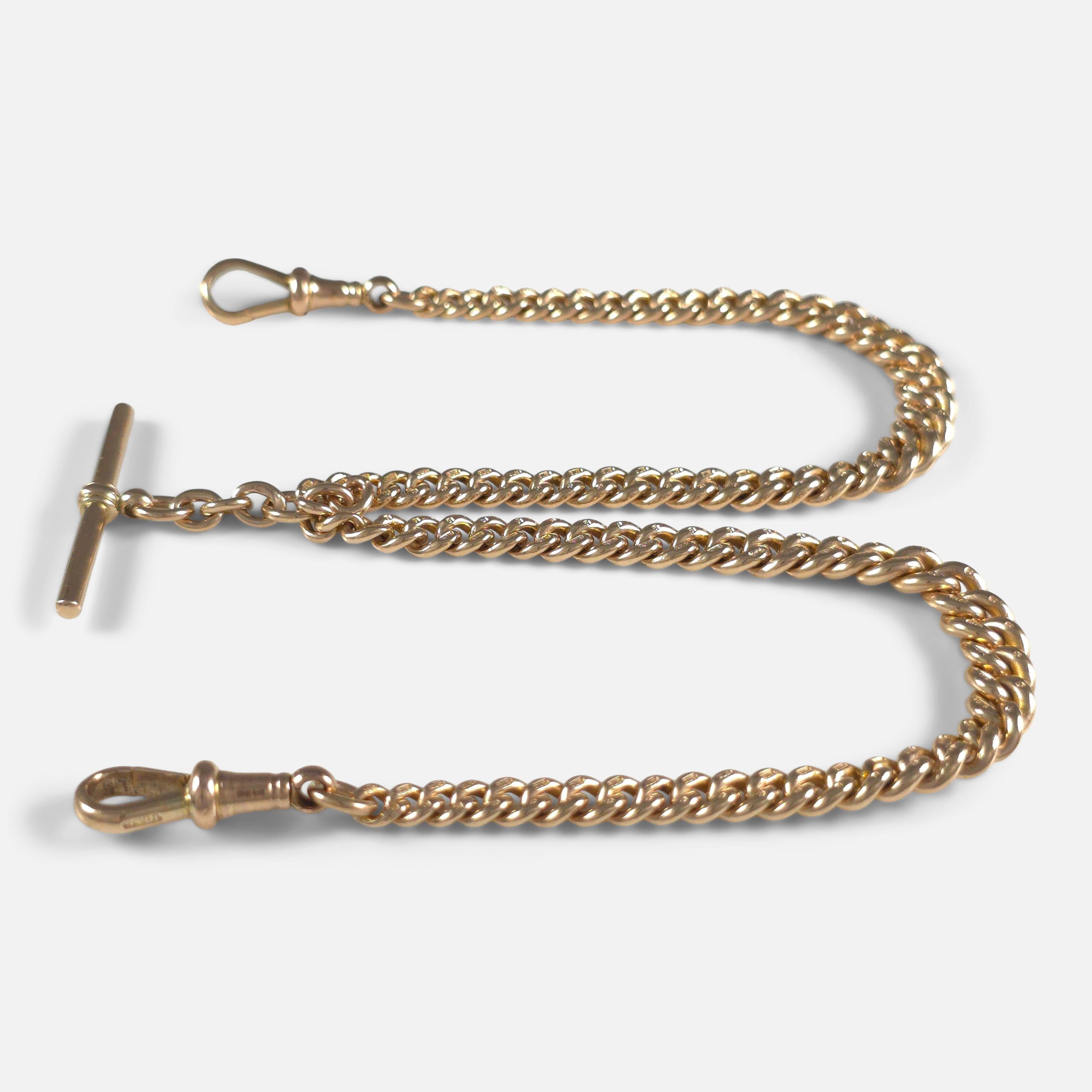 George V 9ct Yellow Gold Double Albert Watch Chain, 1919 For Sale 1