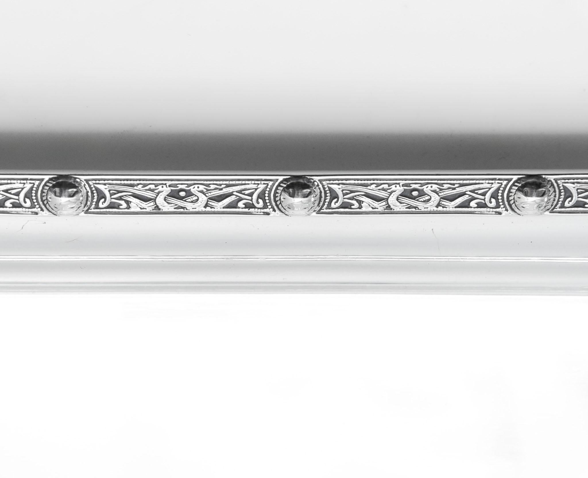 George V Asprey London Sterling Silber Tablett Celtic Arts & Crafts Birmingham 1935 (Britisch) im Angebot